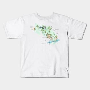 Illustrated Map of Costa Rica Kids T-Shirt